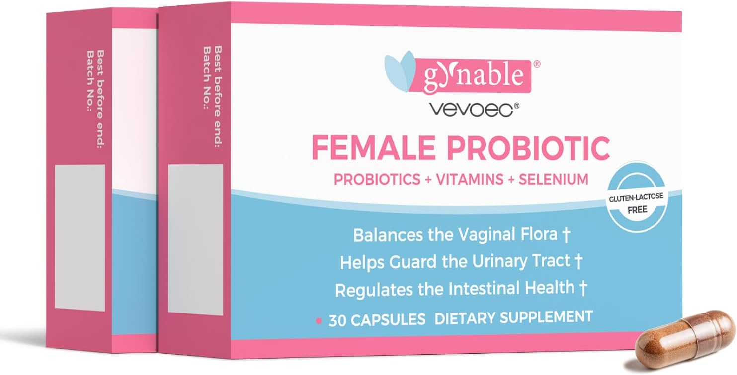 Gynable Vaginal Probiotics for Women,Female Probiotic for pH Balance with Lactobacillus 5 Billion CFU Probiotics Blend,Selenium-Vitamin D3,Promote Healthy Vaginal Odor & Vaginal Flora,60 Count