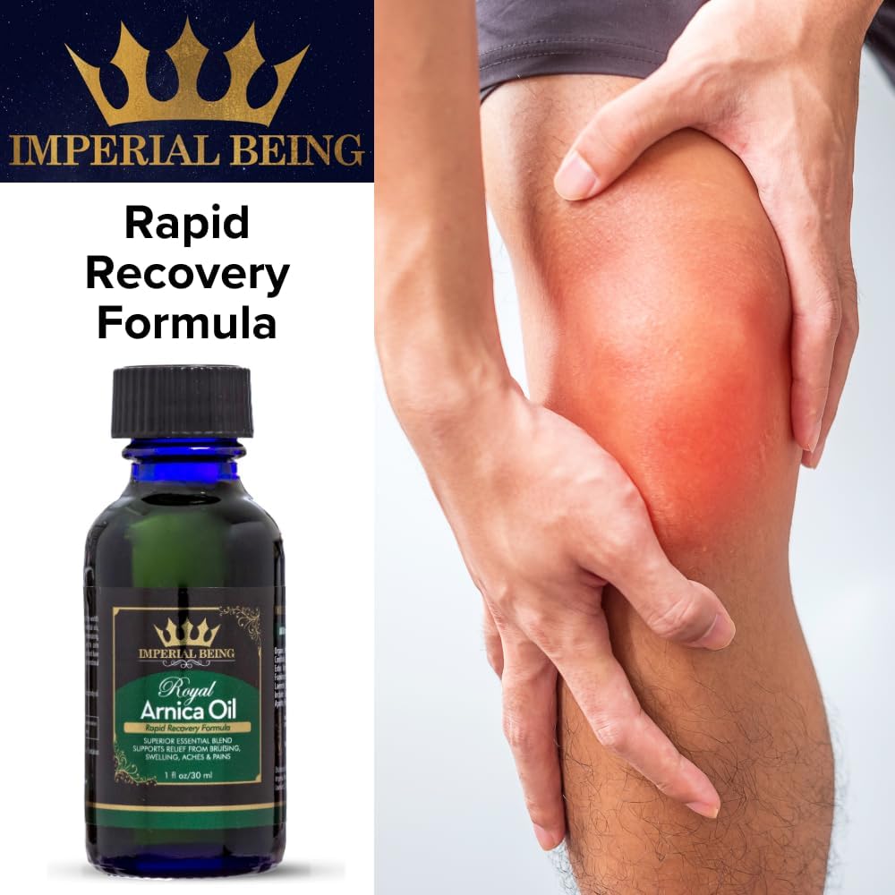 Royal Arnica Oil – Organic Herbal Blend for Muscle Recovery, Bruise Support, Joint Flexibility, Skin Vitality – Longer Lasting Than Arnica Cream or Gel – Infused with Essential Oils (2oz)