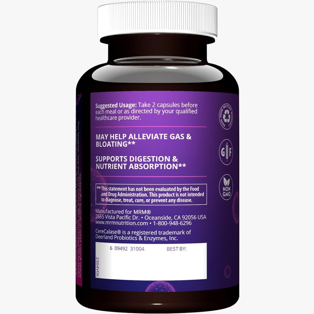 MRM Nutrition Digest-All ® | Digestive Enzymes | Improved digestion and absorption | Lactase + Amylase + Lipase | May help with bloating and gas | 100% Vegetarian | Gluten-Free | 15 servings