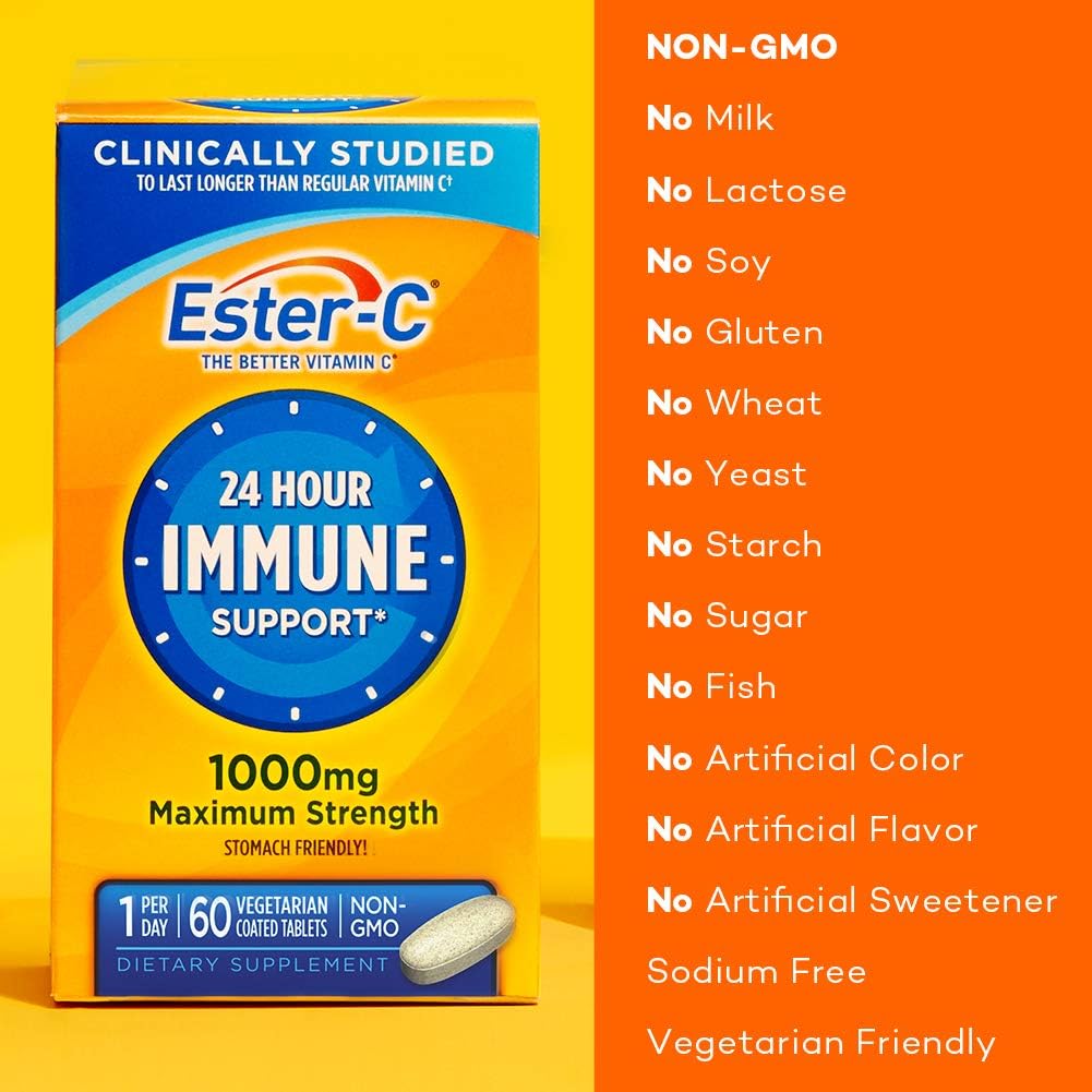 Ester-C® Vitamin C, 1,000 mg, 60 Coated Tablets