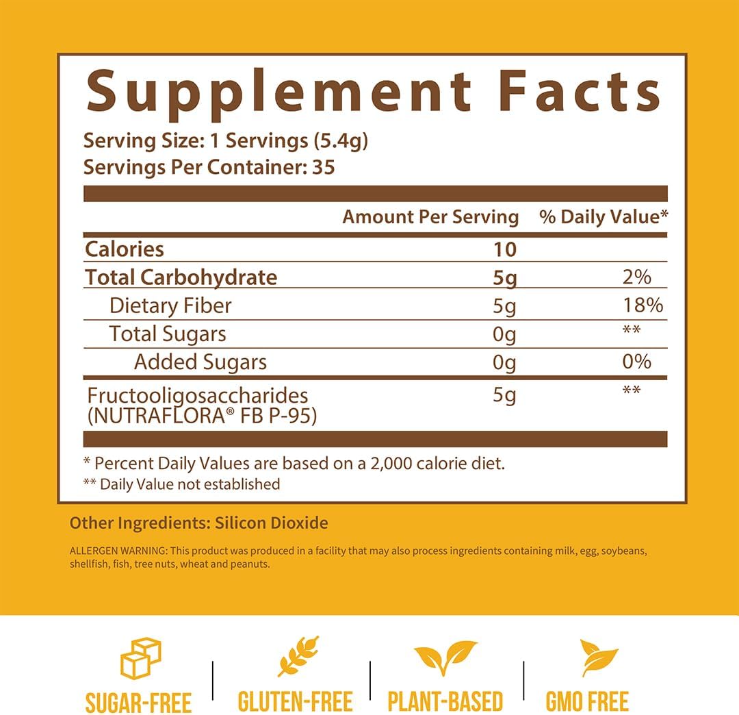 GOBIOTIX Prebiotic Fiber Supplement Powder for Digestive Health, Soluble Fiber for Gut Health, Gluten & Sugar Free, Keto, Vegan, 35 Servings (3 Pack)