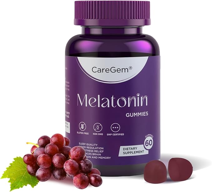Sleep Aid | 5mg Melatonin Gummies with Ashwagandha, Valerian Root & L-Theanine | Natural Sleep Support for Adults | Stress Relief & Relaxation | Non Habit Forming 60 Count