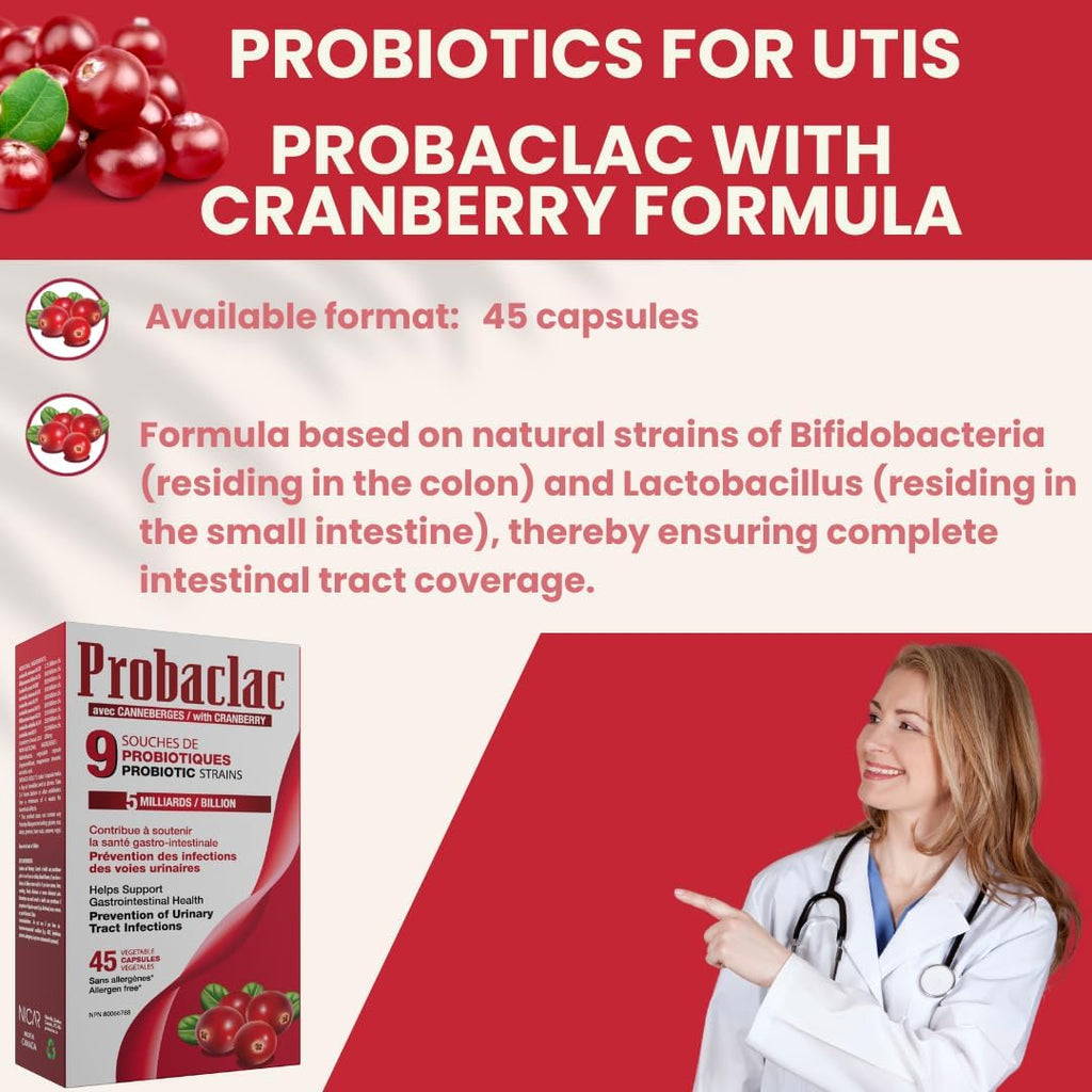 PROBIOTICS for UTIs, with Cranberry Formula, Urinary & Digestive Health Support,Multi-Strain probiotic and lactic Ferment Complex (9 strains) (2)