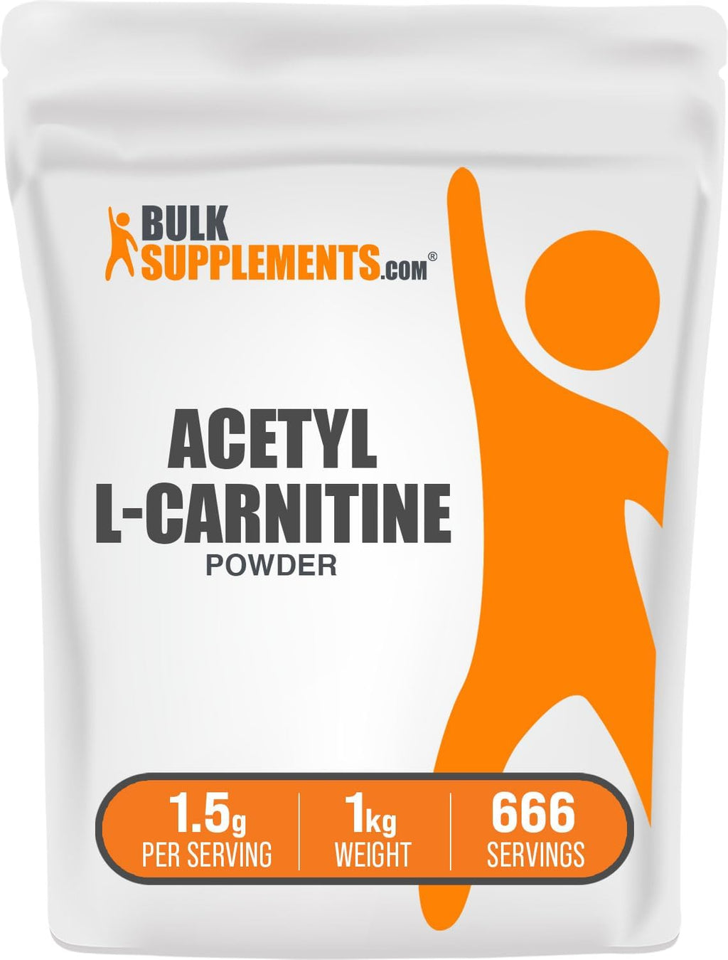 BulkSupplements.com Acetyl L-Carnitine Powder - ALCAR Powder, Acetyl L-Carnitine 1500mg, Carnitine Supplement - Gluten Free, 1500mg per Serving, 5kg (11 lbs) (Pack of 5)