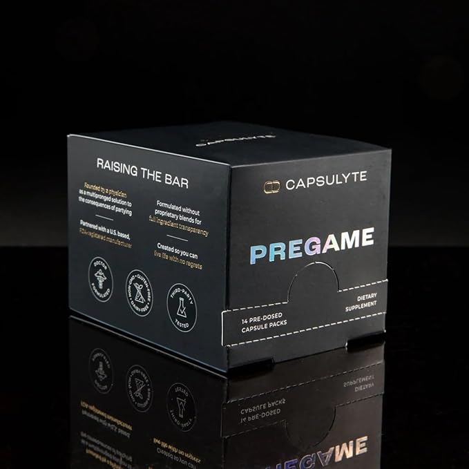 Pregame | Prevent Feeling Awful After Drinking | Alcohol Aid and Liver Health | Doctor Formulated | DHM, N-Acetyl Cysteine NAC, Milk Thistle | 2 Box Pack (28 Doses, 112 Capsules)