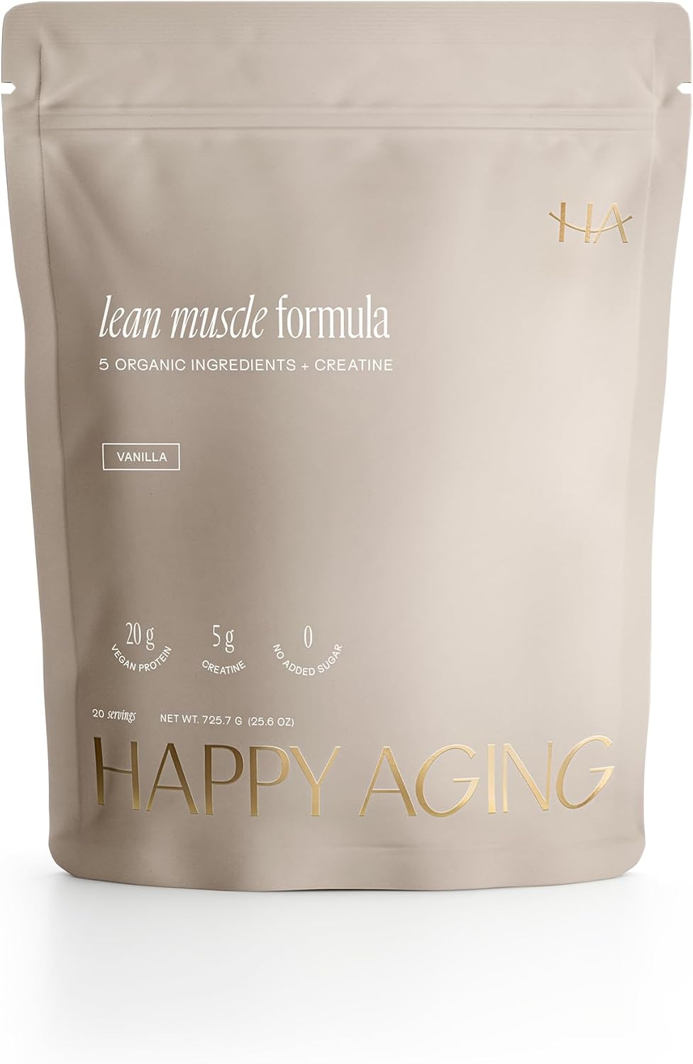 Happy Aging Protein Powder for Women, 20g Organic Pea & Pumpkin Seed Protein, 5g Creatine, Monk Fruit Sweetened, Organic Cocoa & Chia, Clean Simple Eats Vegan Plant Based Protein