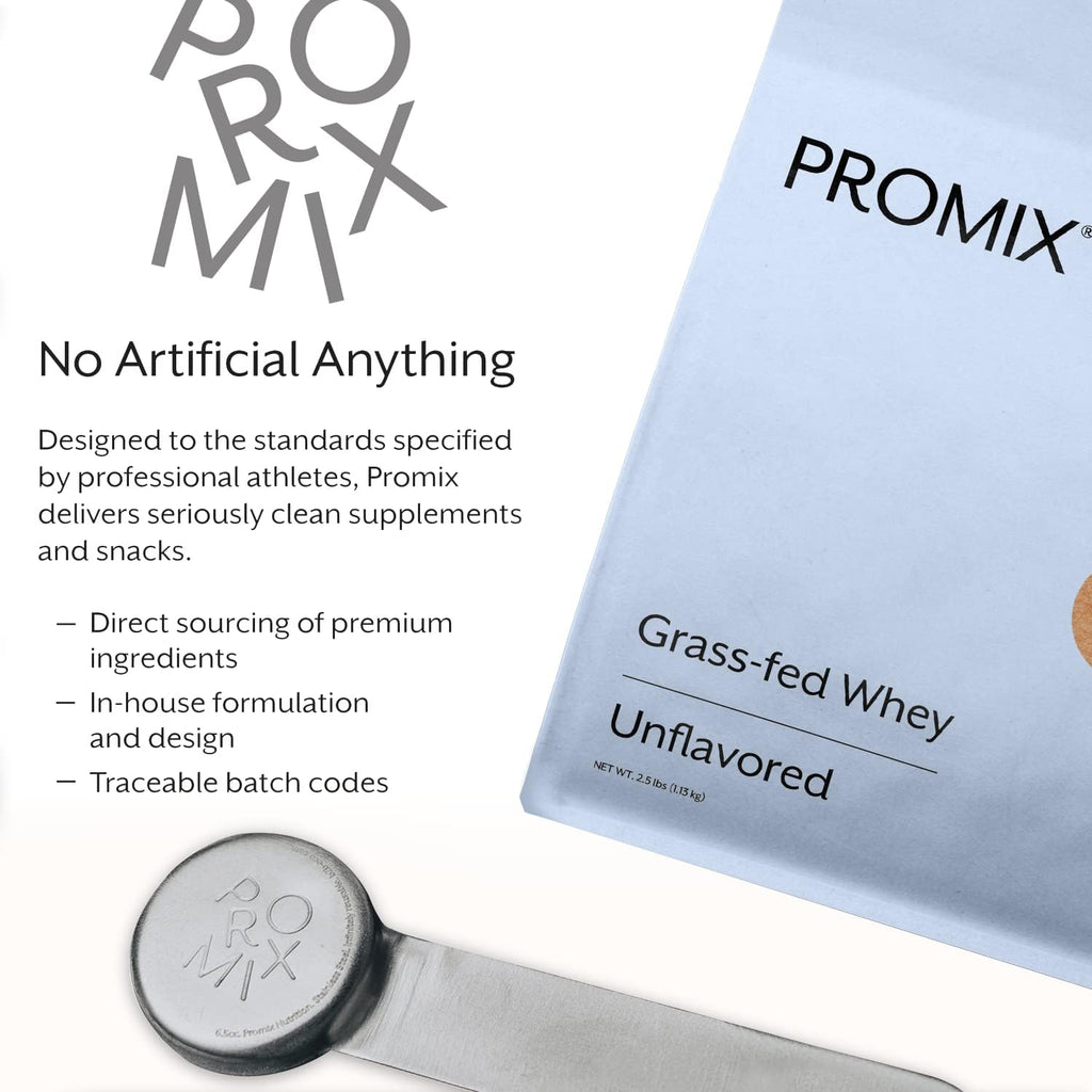 ProMix Nutrition Whey Protein Powder, Unflavored - Grass-Fed - ­Post Workout Fitness & Nutrition Shakes, Smoothies, Baking & Cooking Recipes - Gluten-Free & Keto-Friendly - 2.5 Pound (Pack of 1)