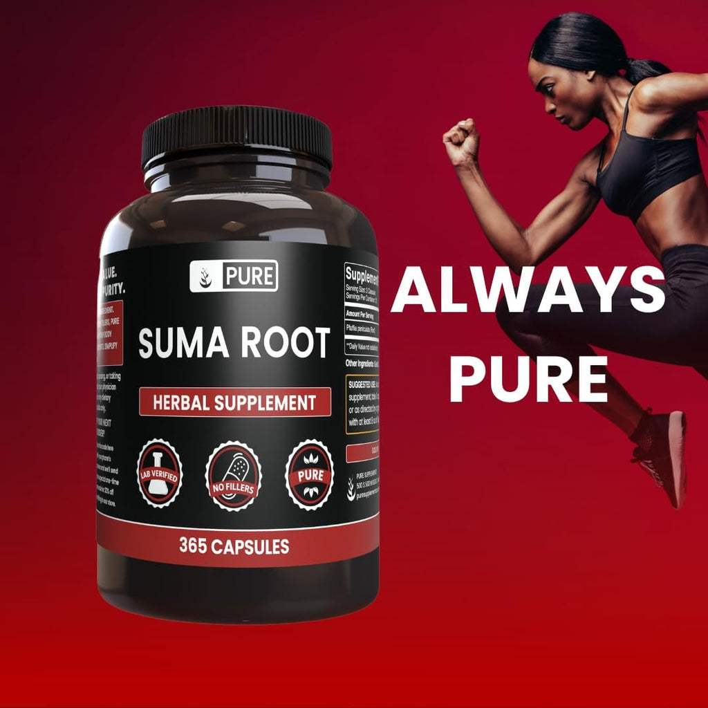 PURE ORIGINAL INGREDIENTS Suma Root (365 Capsule), No Magnesium or Rice Fillers, Always Pure, Lab Verified