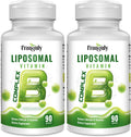 Active B Complex Liposomal B Vitamins with Choline Inositol, 90 Softgels B1, B2, B3, B5, B6, Biotin, Folate, B12 Methylcobalamin- Immune, Energy, Brain and Heart Support-2 Bottles