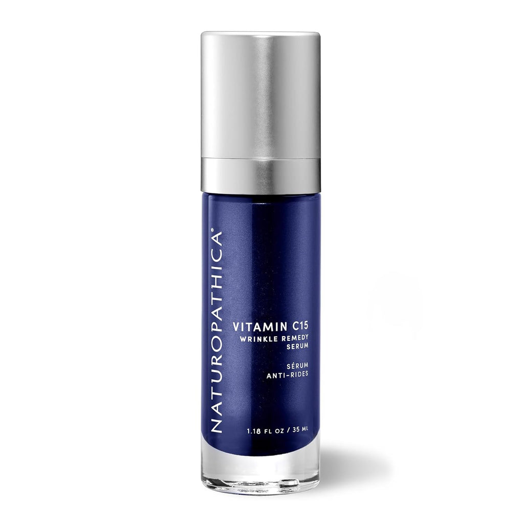 Naturopathica Vitamin C15 Wrinkle Remedy Serum for Face, Moisturizing Serum with Hyaluronic Acid, Anti-Aging Face Serum for Men and Women, 1.18 fl oz