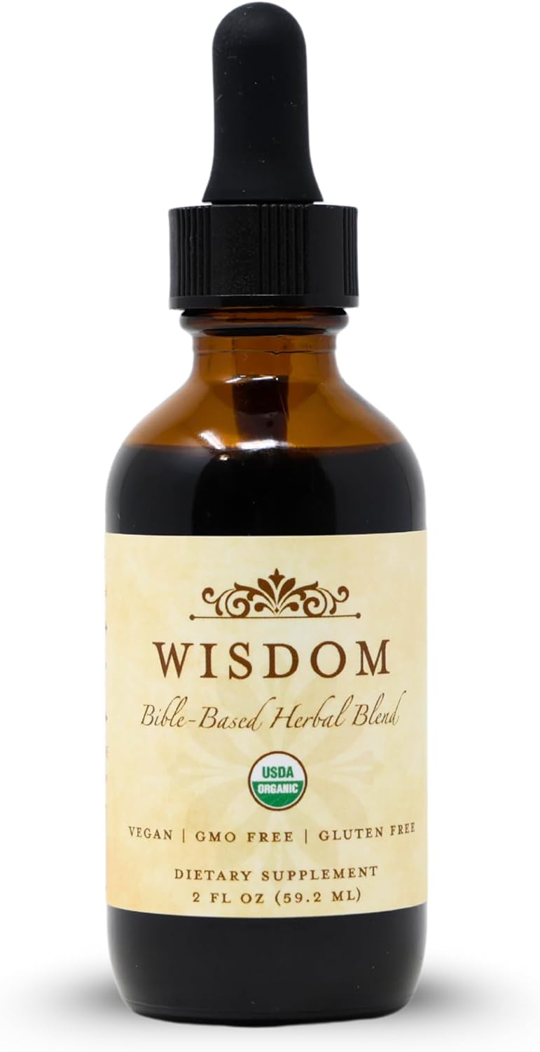 Organic Turmeric, Frankincense and Myrrh – Herbal Supplement Blend for Energy, Detox, Focus, Immunity & Stress – Non-GMO Vegan Tonic with Milk Thistle – Wisdom Bible Based Blend – 2oz Liquid Drops