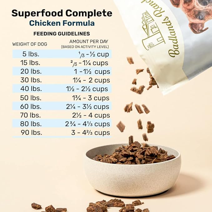 BADLANDS RANCH by Katherine Heigl – Superfood Complete Air-Dried Chicken Dog Food – High Protein with Superfoods for Daily Wellness & Consistent Nutrition – 64 oz (Pack of 2)