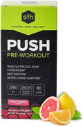 SFH Push Pre-Workout Powder (Fruit Punch) Best Tasting 5g BCAA's for Muscle Repair | Non-Dairy, No Artificial Flavors, Colors, or Sweeteners (Pack of 10 Single Serves)