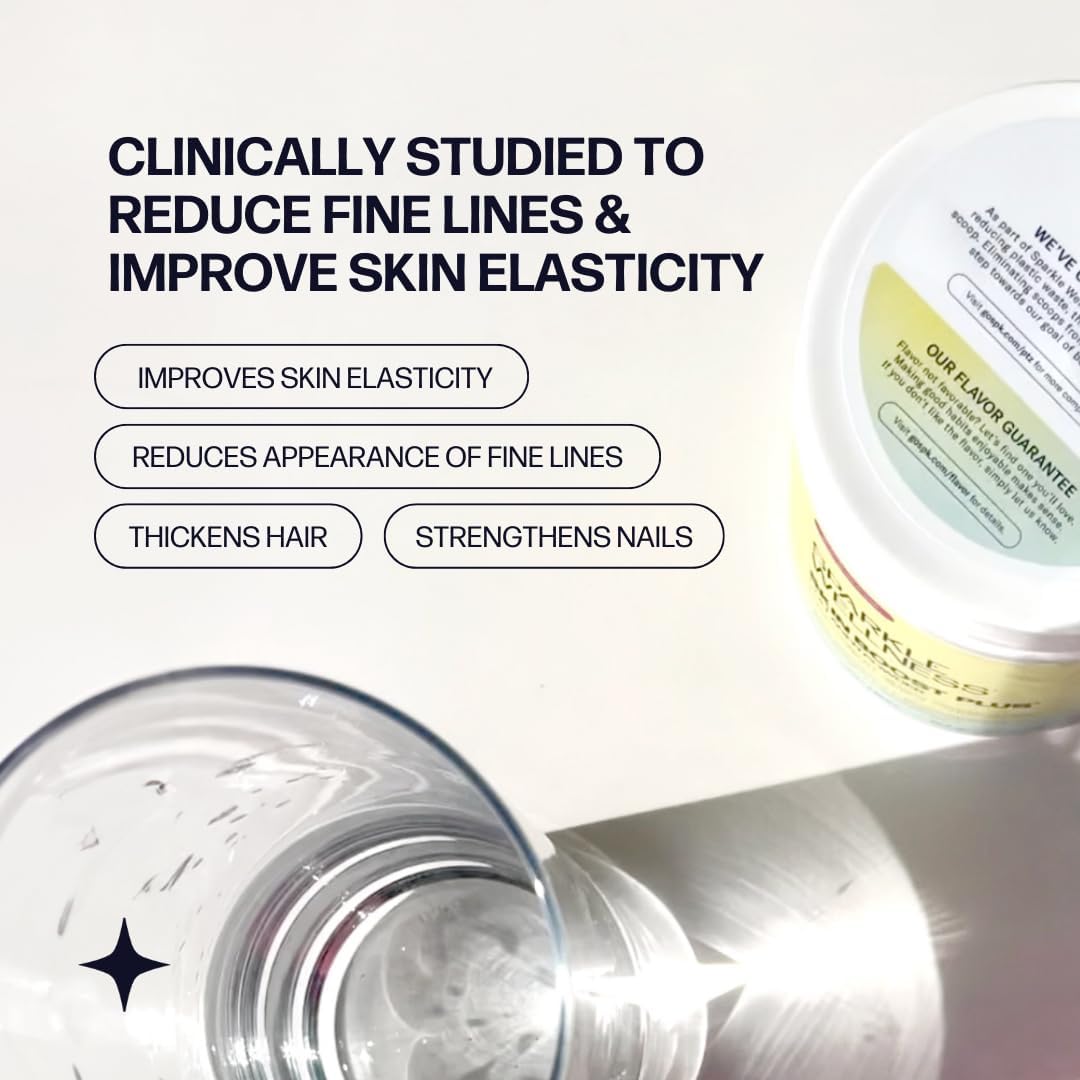 Sparkle Wellness Skin Boost Plus (No Flavor) [50-Serves] | Collagen Powder Supplement with VERISOL Bioactive Hydrolyzed Collagen Peptides, Vitamin C & Hyaluronic Acid