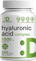 DEAL SUPPLEMENT Hyaluronic Acid Complex 1,500mg – 240 Capsules, with MSM & Vitamin C