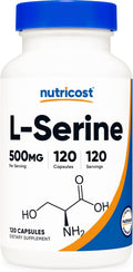 Nutricost L-Serine 500mg, 120 Capsules, 120 Servings - Vegetarian Capsules, Non-GMO, Gluten Free
