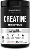 Jacked Factory Creatine Monohydrate Powder 425g - 5g Daily Creatine Supplement for Men and Women, Vegan-Friendly, Third-Party Tested - 85 Servings, Peach Mango