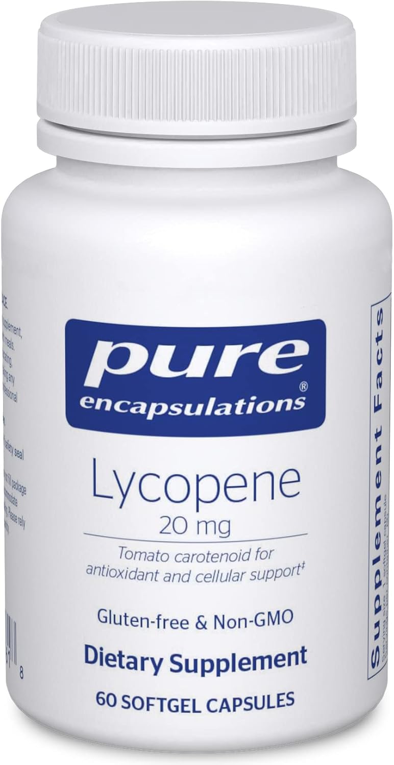 Pure Encapsulations Lycopene 20 mg | Dietary Supplement for Cellular and Macular Support | 60 Softgel Capsules