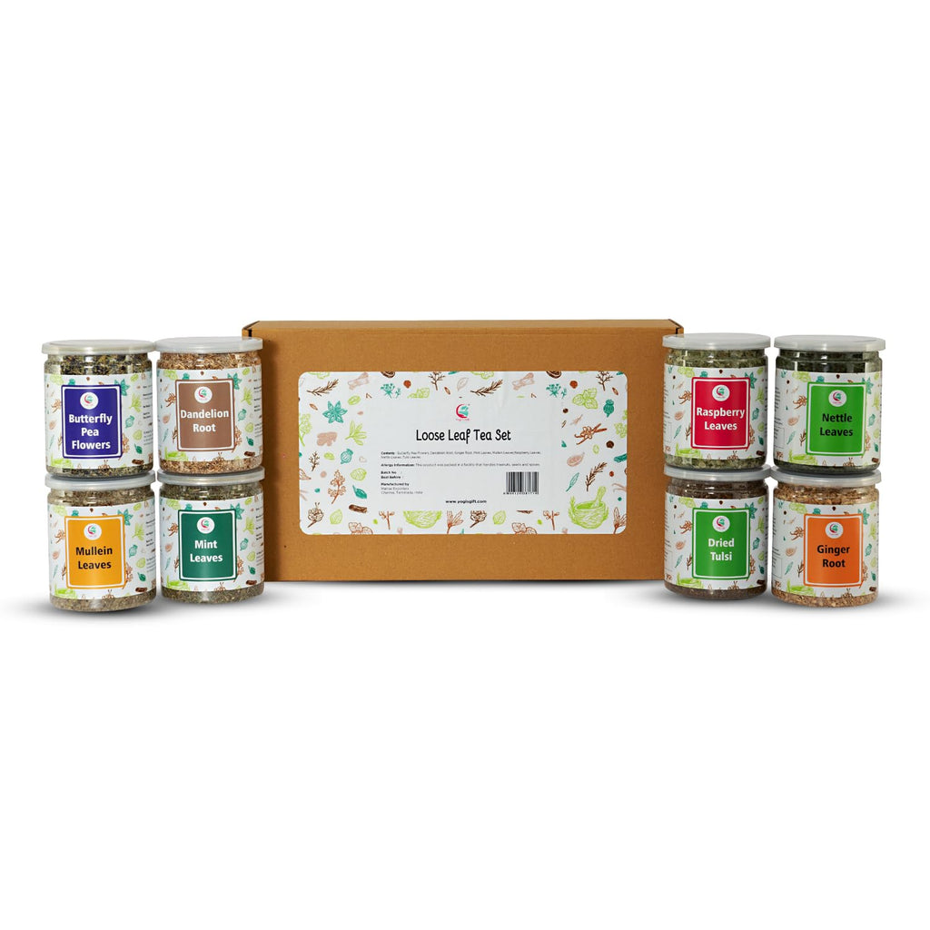 Loose Leaf Tea Set | Upto 450 Servings | Set of 8 teas for Wellness and Flavor Enthusiasts | Experience Blissful Infusion & Refreshing Aromatic Teas! | 100% Natural Ingredients | by Yogi's Gift®