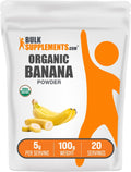 BulkSupplements.com Organic Banana Powder - Banana Fruit Powder, Nutrient Rich - Air-Dried & Gluten Free, 5g per Serving, 100g (3.5 oz) (Pack of 1)