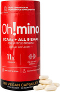 Oh!mino Essential Amino Acids Supplement, Caffeinated Capsules, All 9 EAAs, BCAAs, The Perfect Amino for Workouts, Amino Energy, and to Build Muscle, and Recover Faster