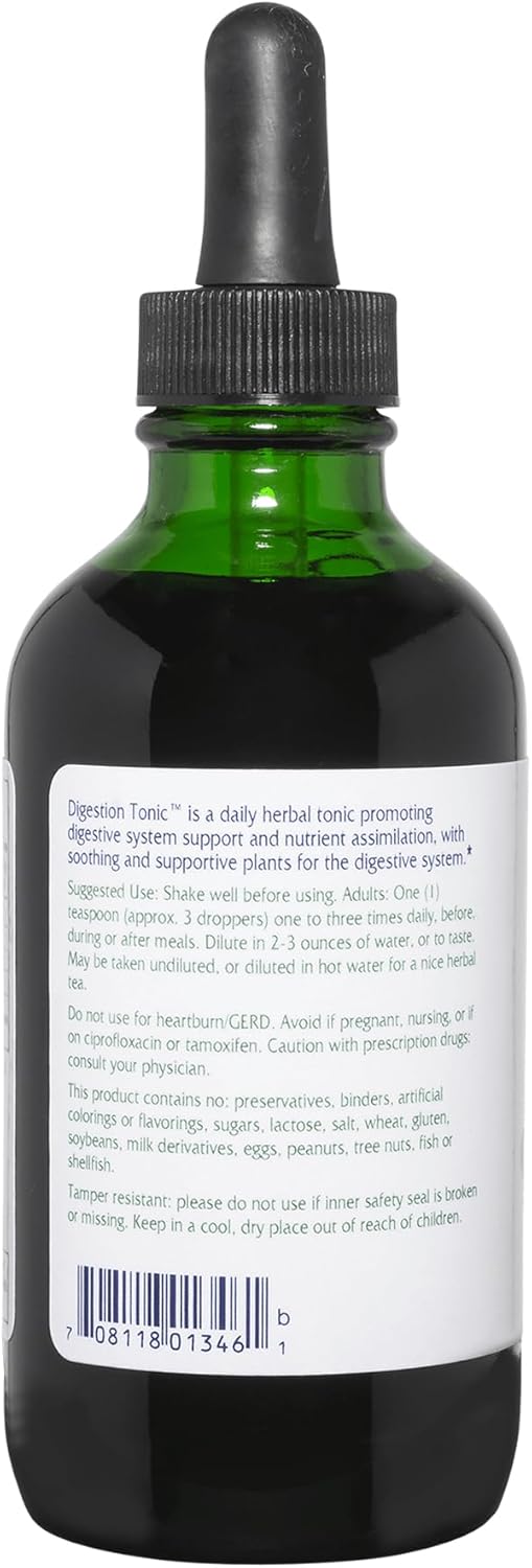Vitanica Digestion Tonic, Gas and Bloating Relief Supplement, Organic, Improve Digestive Function & Gut Health, for Women & Men, Peppermint Oil Fennel Ginger & Aloe Vera Vegan, 4 Oz