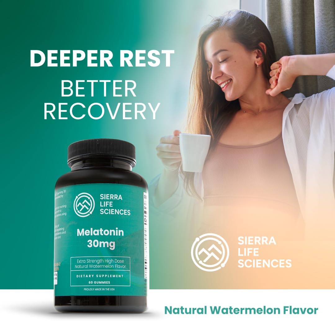 30mg Melatonin Gummy | High Dose Sleep Support for Adults | Advanced One-A-Day Formulation Made with Apple-Derived Gummies | Vegan, Non-GMO (30 Count)