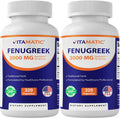 Vitamatic Fenugreek Capsules Extra Strength 3000 mg Equivalent Per Serving (from 10:1 Extract 300 mg) - Trigonella Foenum-Graecum - Methi Seeds Powder Pills - 320 Vegetarian Capsules - 2 Pack