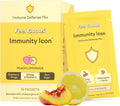 Feel Goods Immunity Icon, Zero Sugar, Vitamin C, A, B, D, E & Zinc, Organic Elderberry, Ashwagandha, Drink Mix Powder, Vegan, Non GMO, Caffeine & Gluten Free | Peach Lemonade, 15 Count
