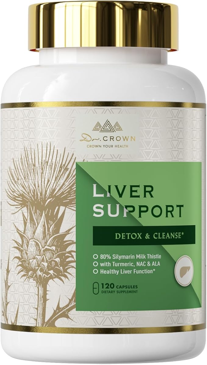 Milk Thistle, Liver Support Supplement, Silymarin,with NAC, ALA, Turmeric, Artichoke and Dandelion, for Liver Detox, Cleanse, Liver Health Support, Gluten Free, Non-GMO, 120 Capsules