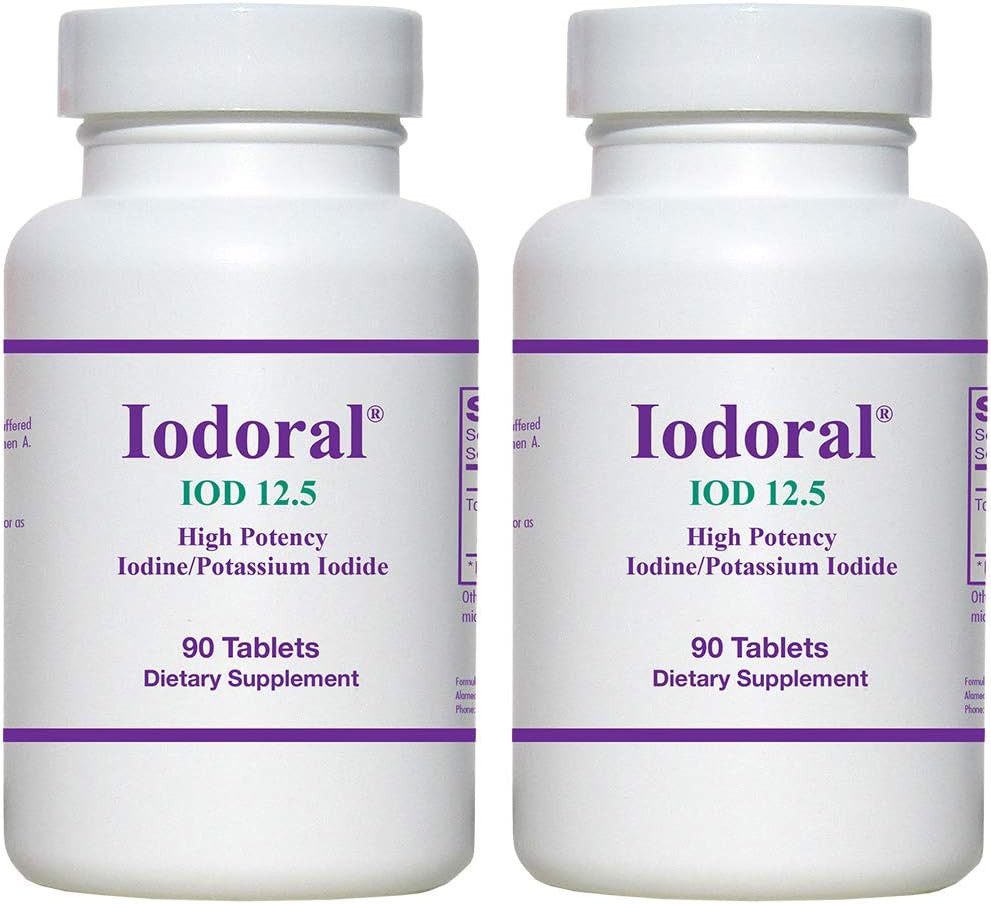 Iodoral 12.5 mg Supplement - Iodine Supplements for Thyroid Support, Potassium Iodide Tablets, Lugol Solution, Daily Vitamins and Minerals, High Potency Iodine Tablets - 90 Count (Pack of 2)