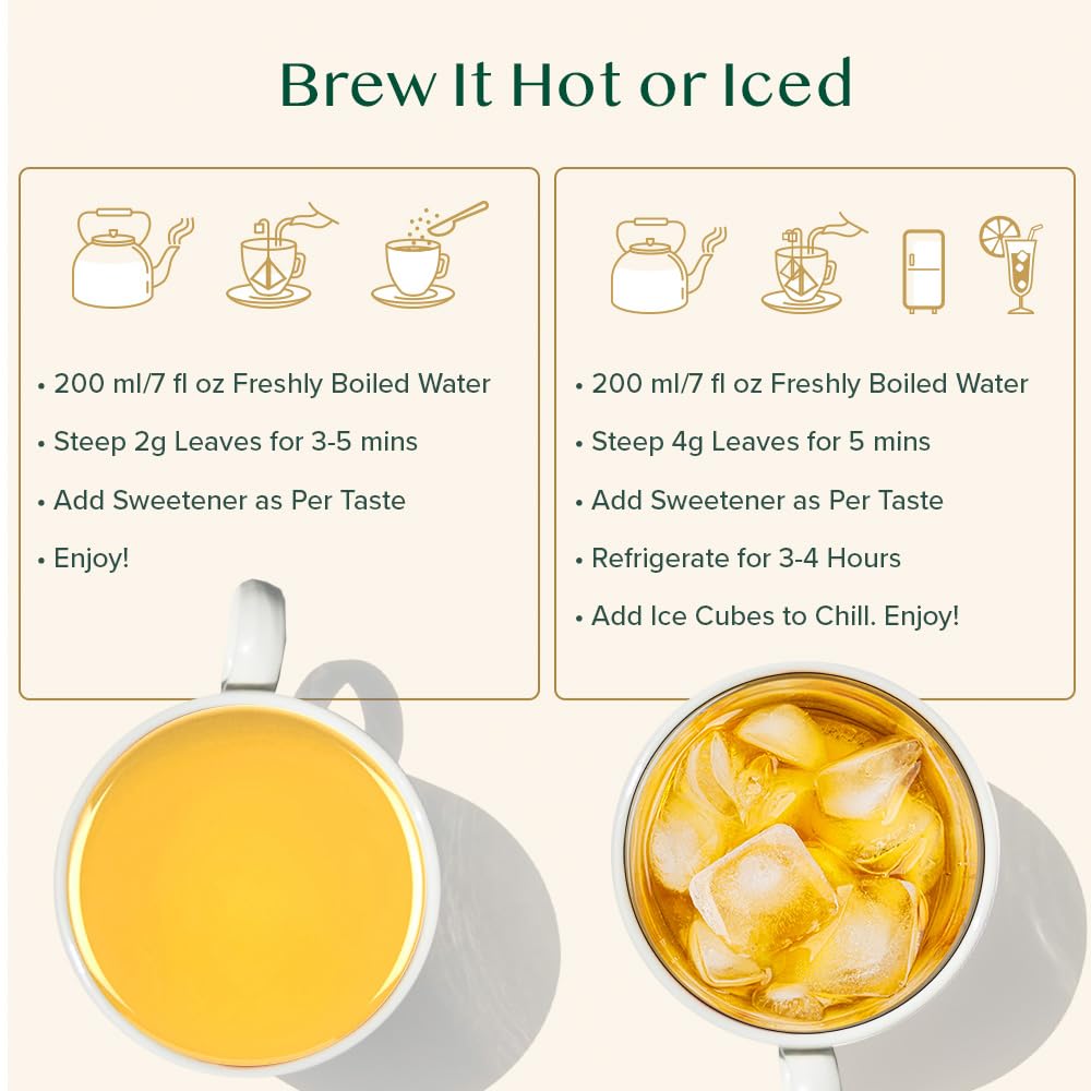 VAHDAM, Turmeric Moringa Tea Bags (100 Herbal Tea Bags) Caffeine Free, Non GMO | 100% Pure Herbal Blend - Sweet & Earthy | Resealable Ziplock Pouch