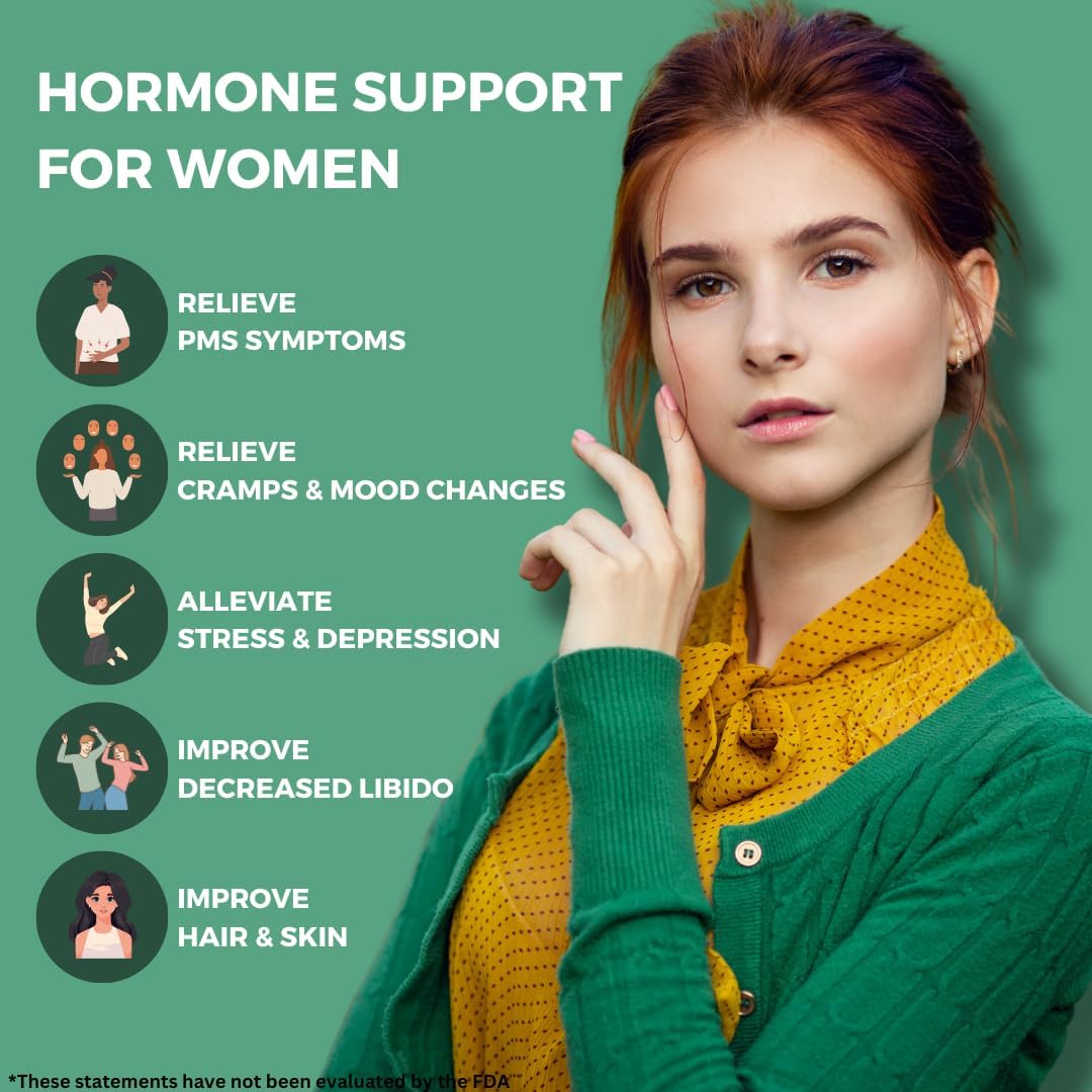Eve's Harmony Menopause Supplement, Hormone Support for Women with Soy Isoflavones, Black Cohosh & Red Raspberry, Non-GMO Natural PMS & Menopausal Symptom Support, 60 Capsules