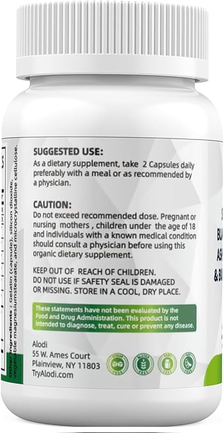 ALODI Super Sea Moss Omnipotent Supplement - with Ashwagandha, Black Seed Oil, Burdock Root, Turmeric, Bladderwrack, Apple Vinegar, Advanced Formula - Tested for Maximum Efficacy in Men and Women