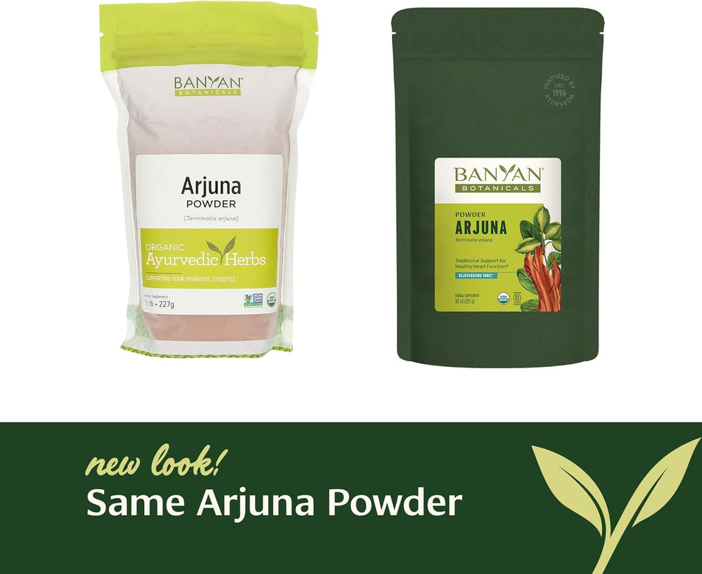 Banyan Botanicals Arjuna Bark Powder – Organic Arjuna (Terminalia Arjuna) – Natural Herbal Heart Health Supplement and Rejuvenating Tonic* – ½ lb. – Non-GMO Sustainably Sourced Vegan
