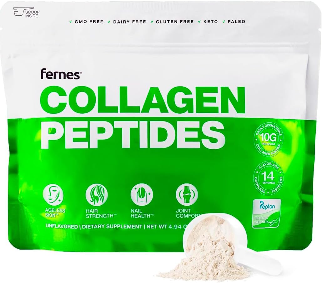 Hydrolyzed Collagen Peptides Supplement for Women & Men - Joint, Hair, Skin & Nails Support - Grass Fed Type I & III - Keto, Paleo - 14 Servings, 4.9 oz, Unflavored Powder