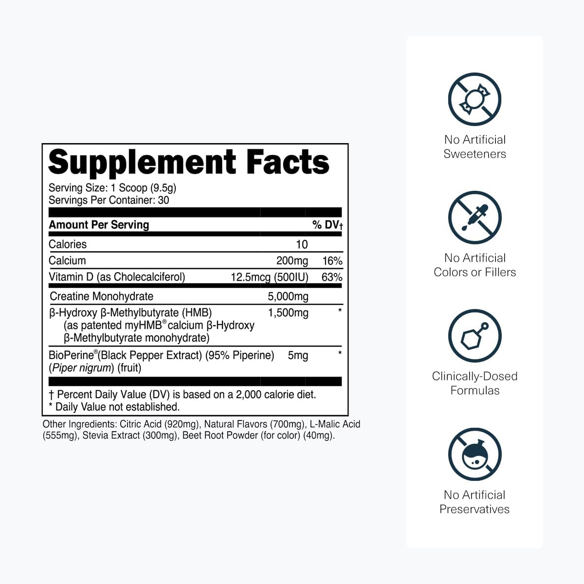 Transparent Labs Creatine HMB - Creatine Monohydrate Powder with HMB for Muscle Growth, Increased Strength, Enhanced Energy Output, and Improved Athletic Performance - 30 Servings, Strawberry Lemonade