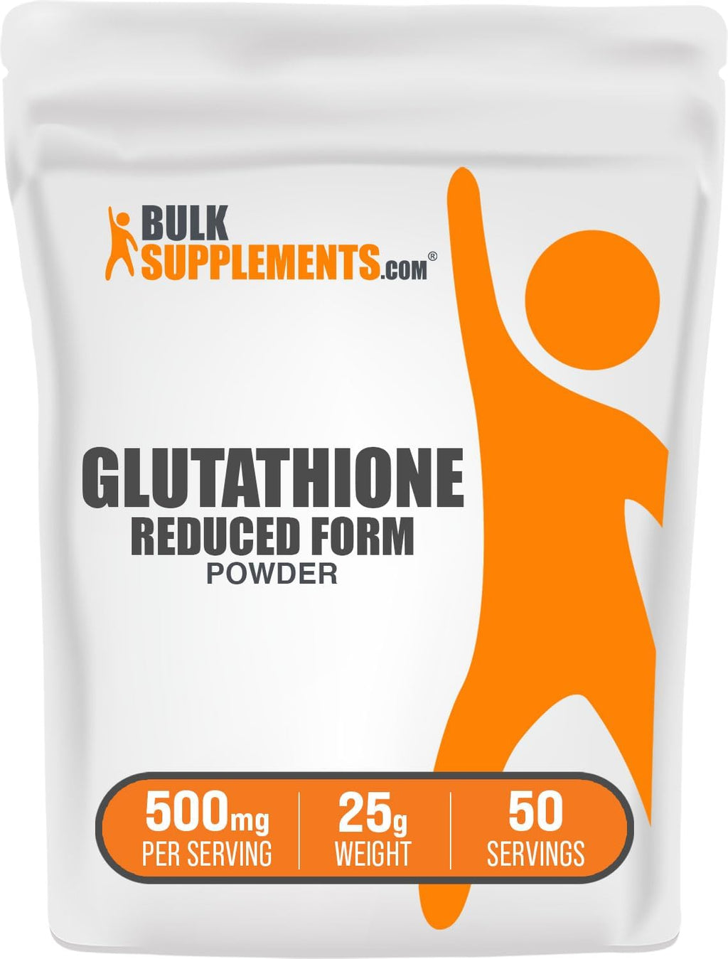 BulkSupplements.com Glutathione Reduced Powder - Glutathione Supplement, Reduced Glutathione Powder - Glutathione 500mg, Gluten Free, 500mg per Serving, 25g (0.88 oz) (Pack of 1)