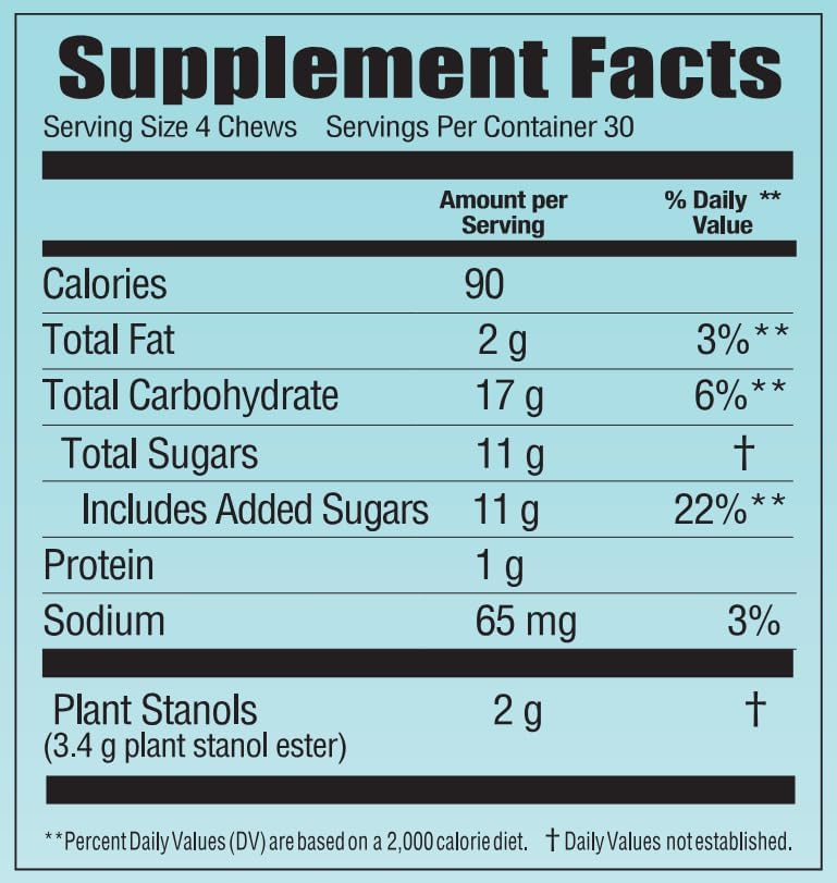 Benecol® Soft Chews - Made with Clinically Proven Cholesterol-Lowering Plant Stanols - Cholesterol Management Supplement (120 Chocolate Chews)
