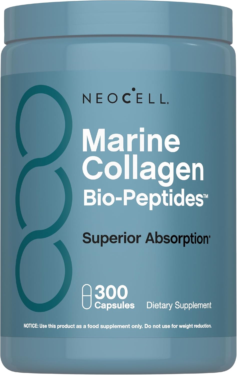 NeoCell Marine Collagen Peptides Capsules | 300 Pills | with Hyaluronic Acid | Plus Vitamin C | Superior Absorption Bio-Peptides for Women and Men | Premium Formula Supplement
