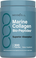 NeoCell Marine Collagen Peptides Capsules | 300 Pills | with Hyaluronic Acid | Plus Vitamin C | Superior Absorption Bio-Peptides for Women and Men | Premium Formula Supplement