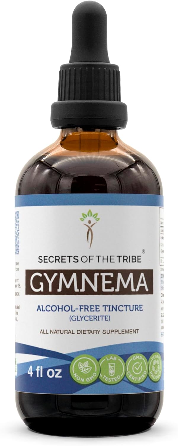 Secrets of the Tribe Gymnema Tincture Alcohol-Free Liquid Extract, Gymnema (Gymnema Sylvestre) Dried Leaf (4 FL OZ)