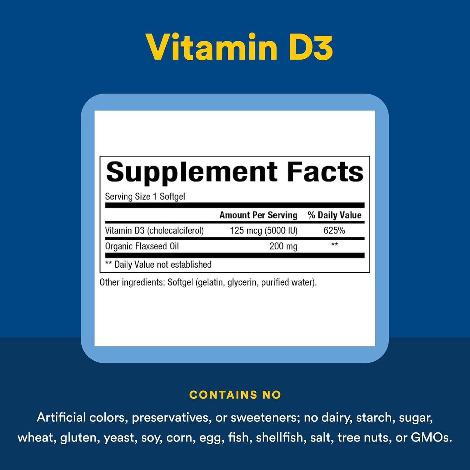 Natural Factors - Vitamin D3 5000 IU, Supports Healthy Bones, 120 Soft Gels