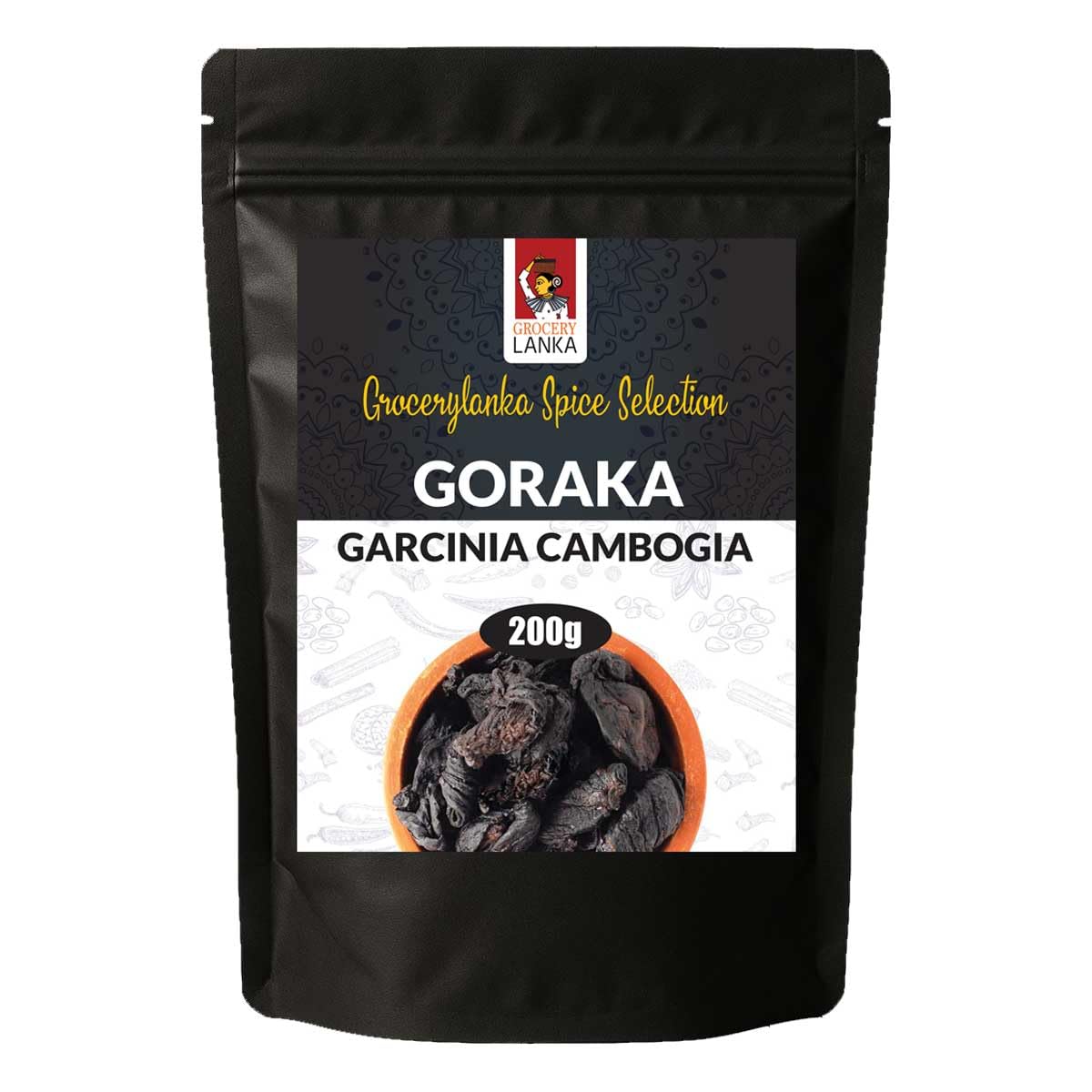 Goraka 200g (7oz), Dried Garcinia Cambogia, Natural Food Souring Agent | Malabar Tamarind | Kudampuli