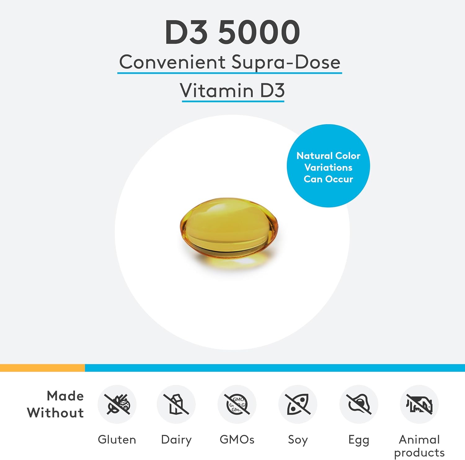 XYMOGEN D3 5000 - Bioavailable Vitamin D3 5000 IU (125 mcg) - High Potency Vitamin D Supplement to Support Immune Health, Bone + Heart Health (90 Gelatin Softgels)