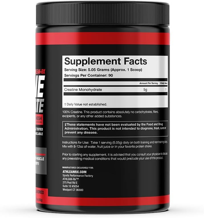 X-CREATINE Pure Micronized Creatine Monohydrate Powder - Supports Muscle Strength, Power, and Recovery - Gluten-Free, Non-GMO, Performance Enhancing Supplement (90 Servings)