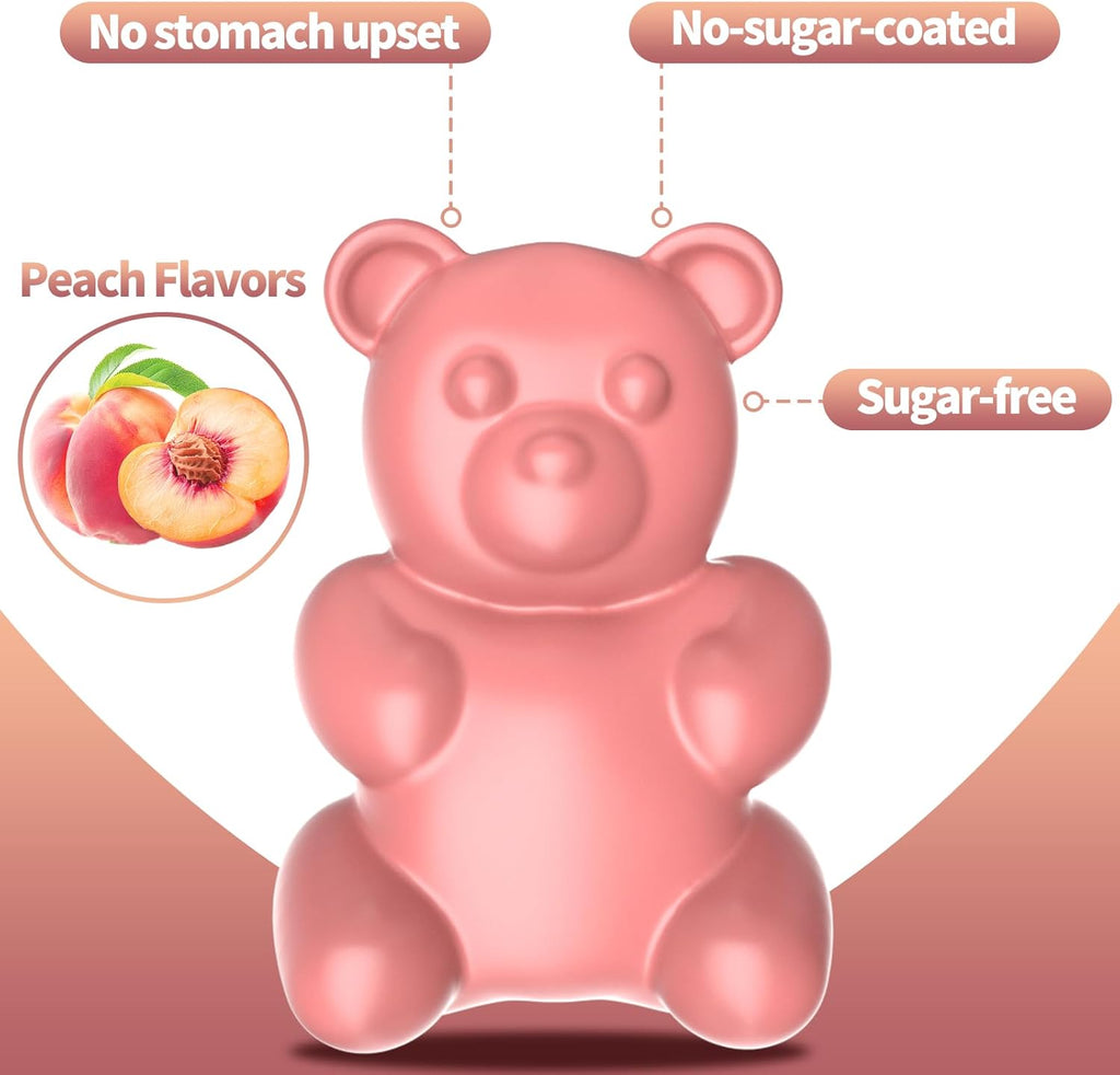 Black Cohosh Menopause and Menstrual Gummies with Magnesium, Vitamin E, Probiotic & Prebiotic - Hot Flashes* and Night Sweats* Relief Supplements - Vegan, Peach Flavored, 60 Counts