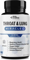 Real Science Throat & Lung Detox Capsules to Clear Mucus, Sore Throat & Support Breathing – Lung Support Supplement with Vinitrox, GABA, Vitamin C & D for Long-Term Cough & Respiratory Relief, 60 Caps