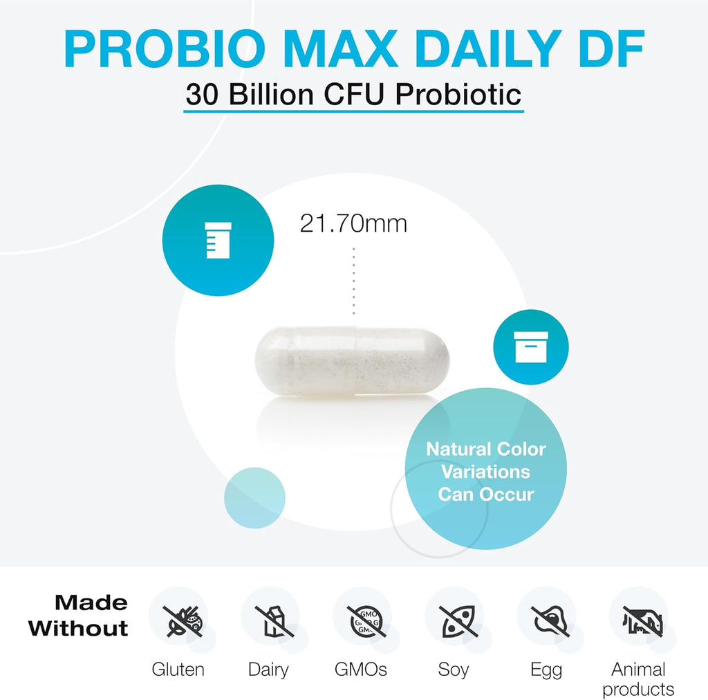 XYMOGEN ProbioMax Daily 30B - Vegetarian, Dairy & Gluten Free Probiotics for Digestive Health - Women's & Men's Probiotic Nutritional Supplements - Formerly ProbioMax Daily DF (60 Capsules)
