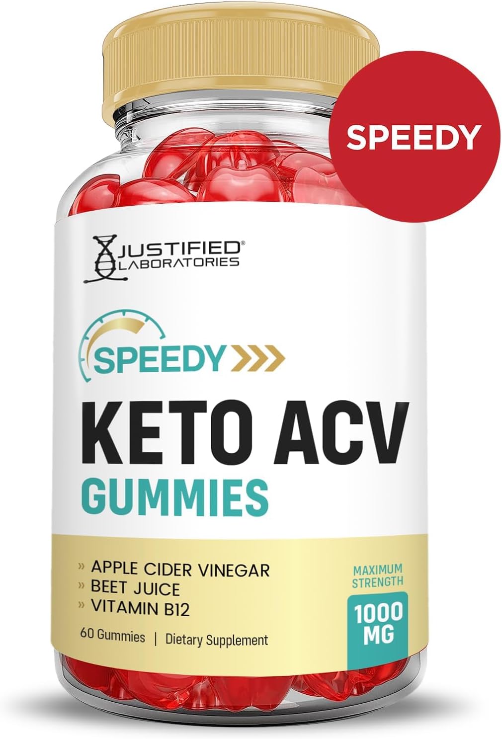 Justified Laboratories (3 Pack Speedy Keto ACV Gummies Advanced Formula 1000MG Speedy Keto Gummies Apple Cider Vinegar Formulated with Pomegranate Beet Juice Powder B12 Vegan Non GMO 180 Gummys